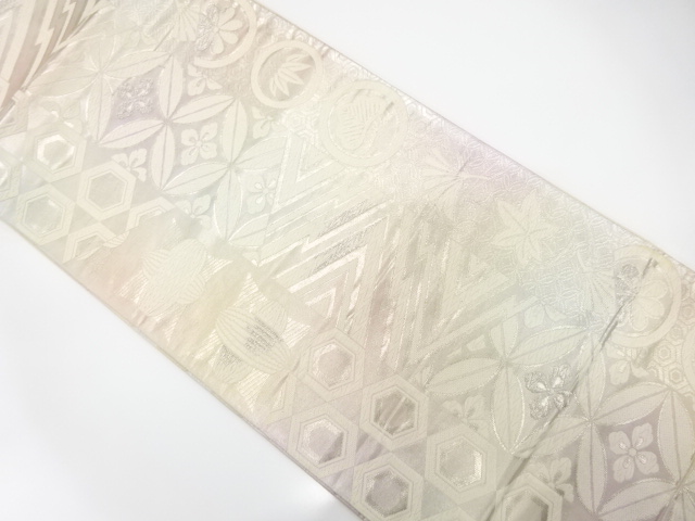 JAPANESE FUKURO OBI / WOVEN FLOWER SHIPPO PATTERN